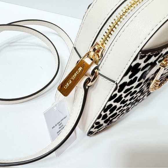 Michael Kors Jet Set Iten Chain Crossbody Bag Light Cream Multi Exotic Hair Calf - Picture 15 of 16